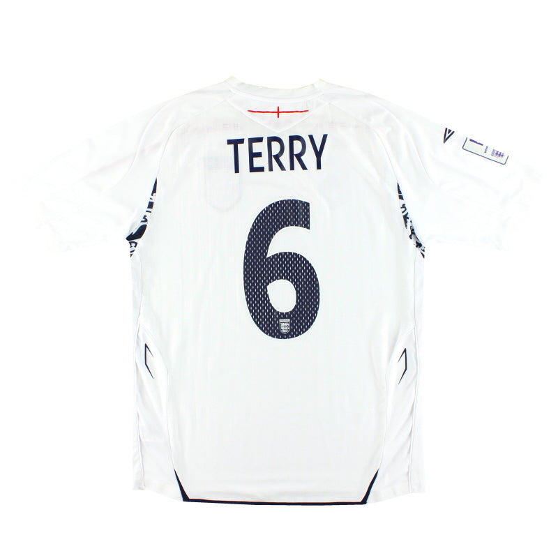 2007-09 England v Brazil Umbro Home Shirt Terry #6 L