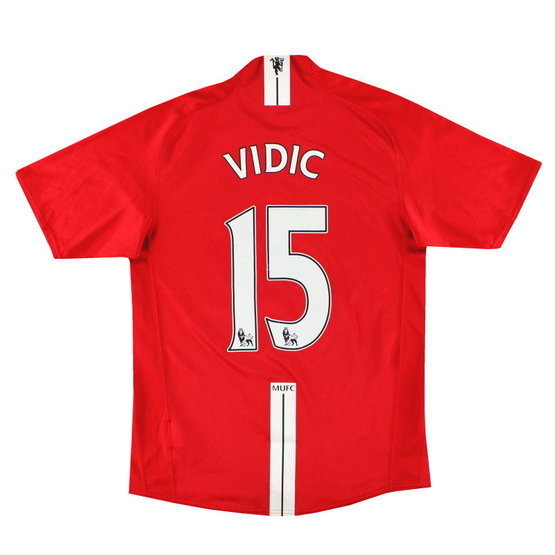 2007-08 Manchester United Nike Home Shirt Vidic #15 S