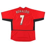 2002-04 Manchester United Nike Home Shirt Ronaldo #7 *Mint* L