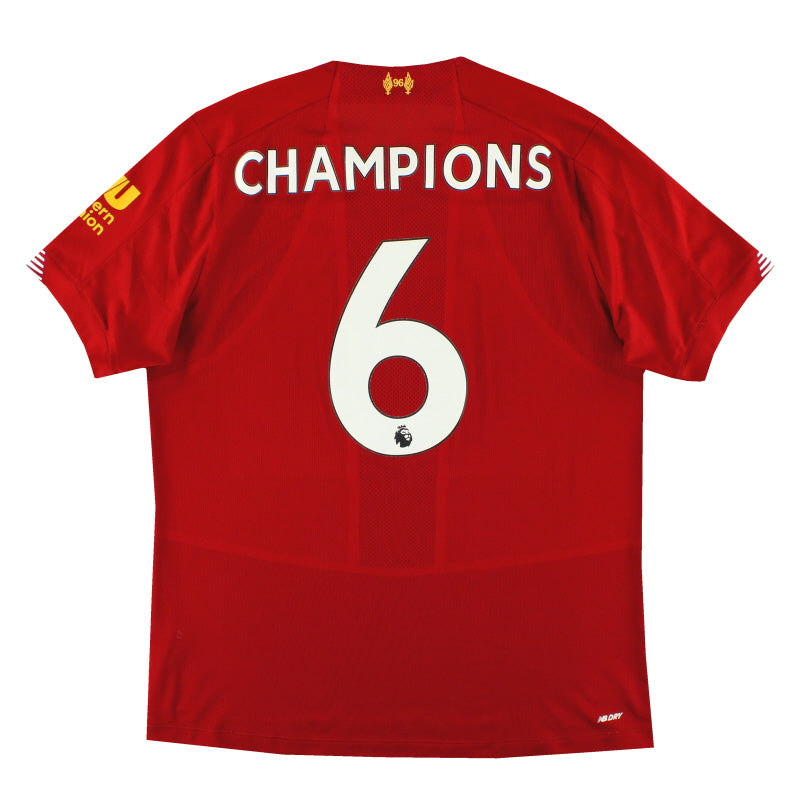 2019-20 Liverpool New Balance Home Shirt Champions #6 L