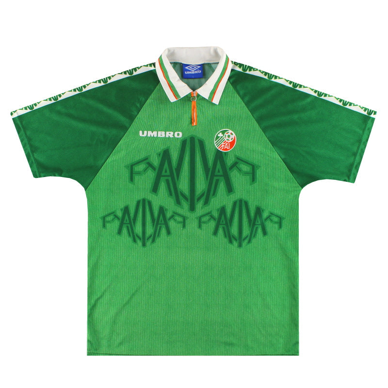 1996-98 Ireland Umbro Player Issue Home Shirt #12 L