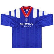 1992-94 Rangers adidas Player Issue Home Shirt L/S L/XL