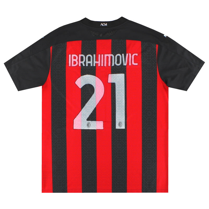 2020-21 AC Milan Puma Authentic Home Shirt Ibrahimovic #21 XXL