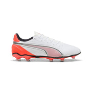 Puma King Match FG/AG Football Boots - Puma White/Puma Silver/Glowing Red