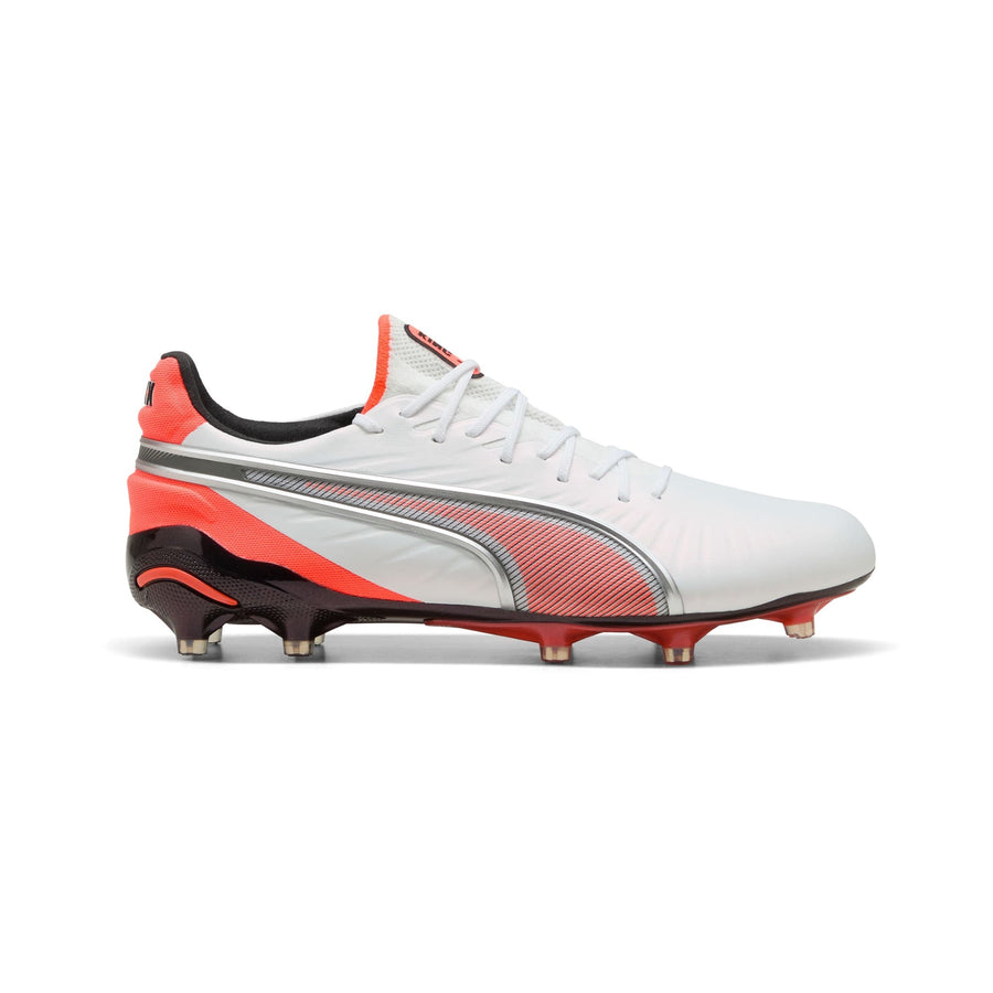 Puma King Ultimate FG/AG Football Boots - Puma White/Puma Silver/Glowing Red/Puma Black
