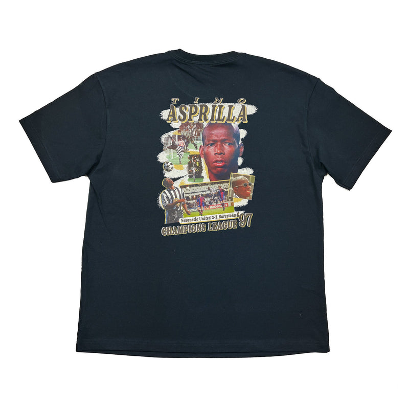 NEWCASTLE UNITED ASPRILLA BOOTLEG TEE | Cult Kits, XXL / Newcastle / Black