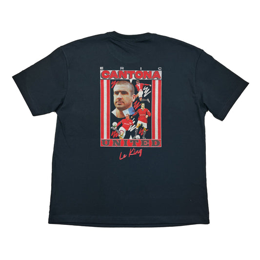 CANTONA 'LE KING' BOOTLEG TEE, Cult Kits, Small / Manchester United / Black