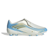 adidas F50 League Messi FG/AG Laceless Jnr Football Boots - Ivory/Semi Blue Burst/Icey Blue