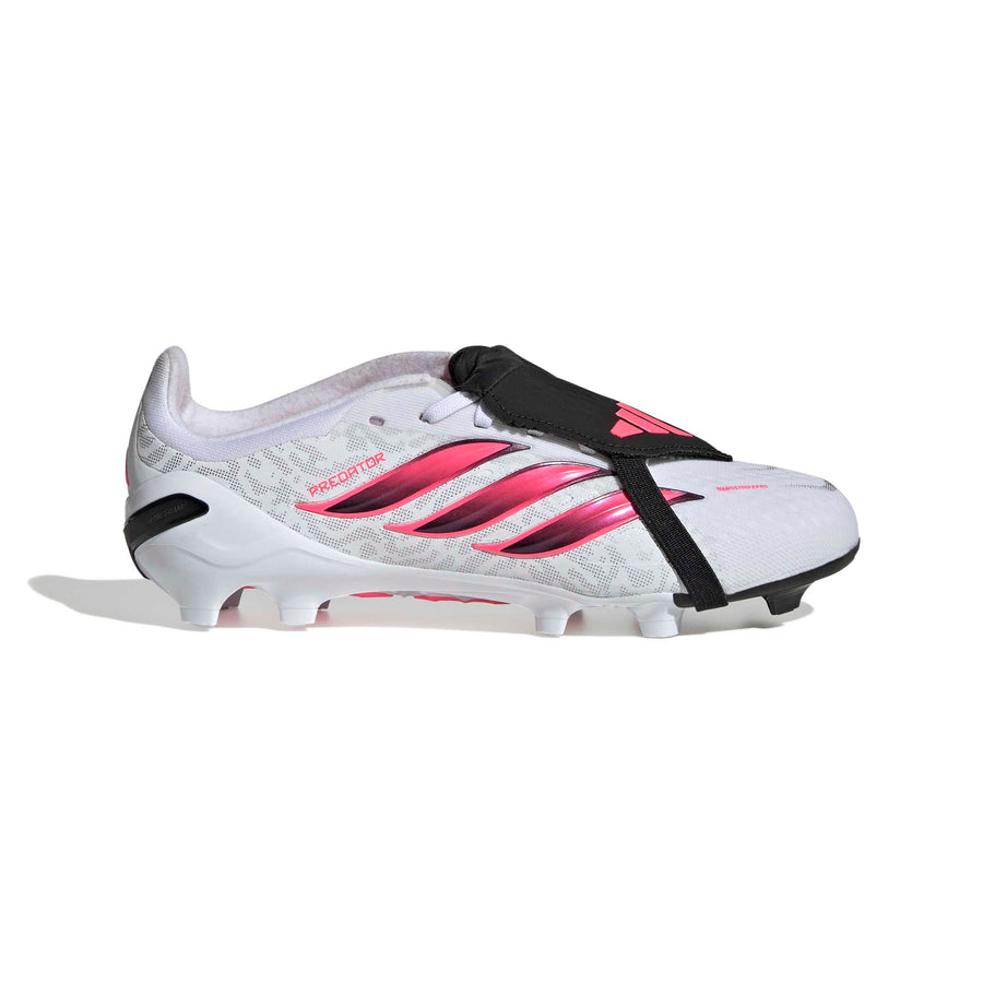 adidas Predator 26 Elite Fold-Over Tongue FG/AG Jnr Football Boots - Ftwr White/Solar Turbo/Core Black