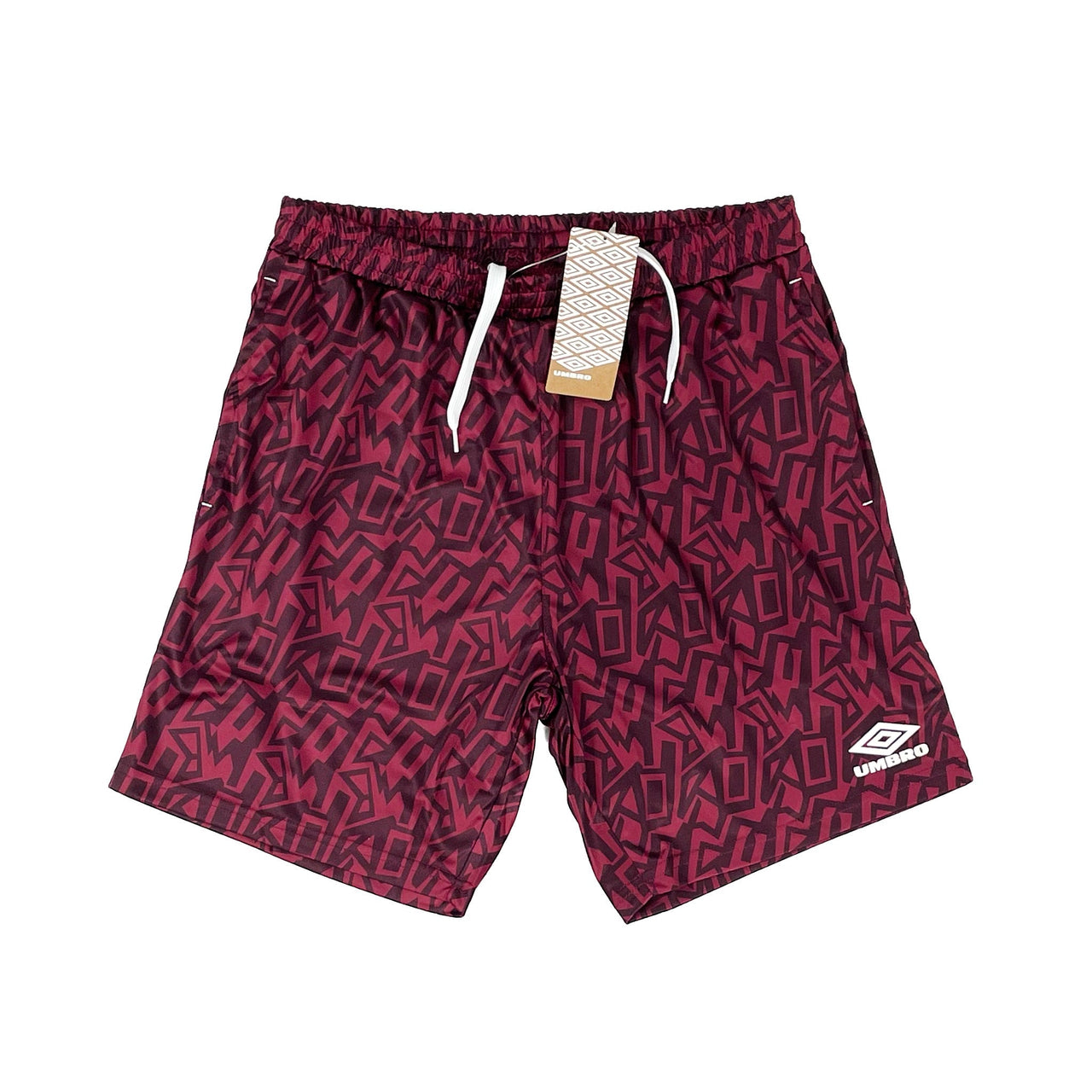 UMBRO *BNWT* CLARET GRAFFITI SHORTS (MULTIPLE SIZES) WITH POCKETS | Cult Kits, Medium / Umbro / 2022