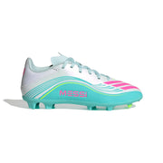 adidas F50 League Messi FG/MG Jnr Football Boots - Ftwr White/Lucid Pink/Flash Aqua