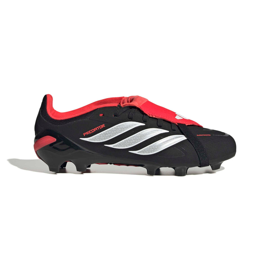 adidas Predator 26 Elite Fold-Over Tongue FG/AG Jnr Football Boots - Core Black/Ftwr White/Lucid Red