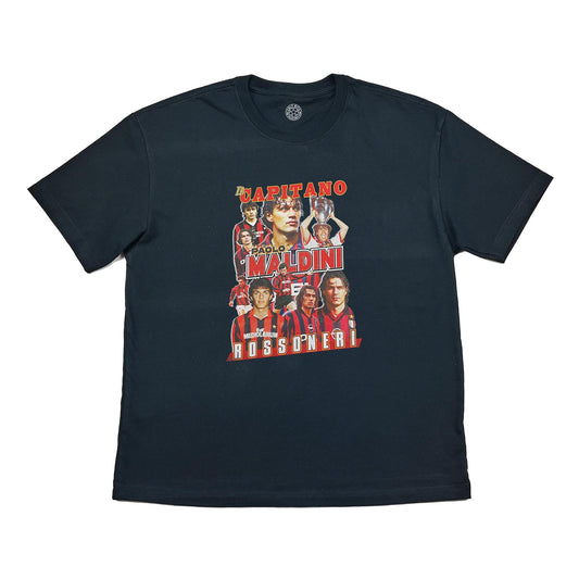 AC MILAN IL CAPITANO MALDINI BOOTLEG TEE, Cult Kits, Large / AC Milan / Black