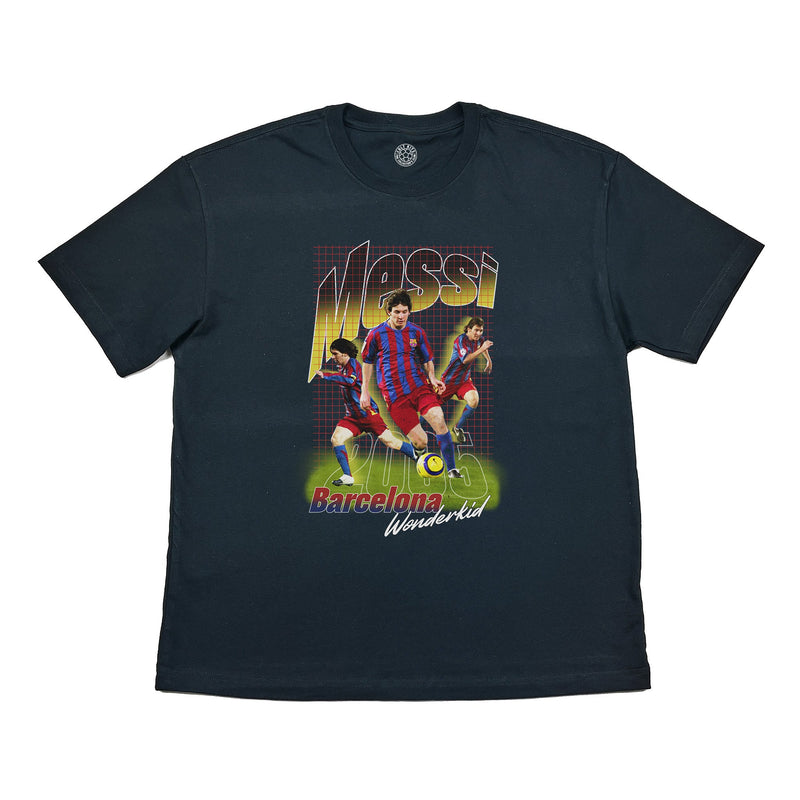 BARCELONA MESSI WONDERKID BOOTLEG TEE, Cult Kits, Large / Barcelona / Black