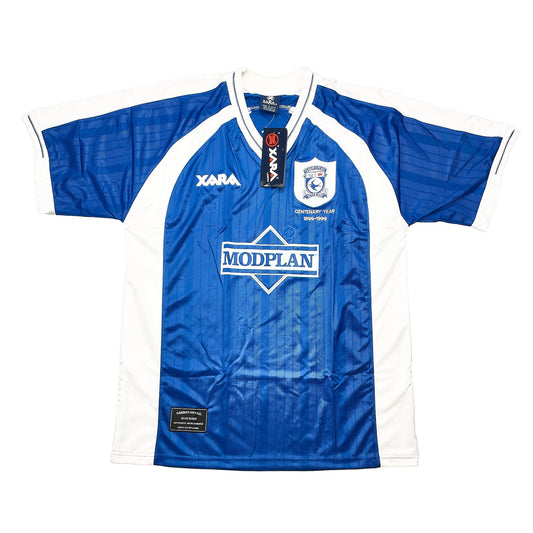 CULT KITS - 1999/01 CARDIFF CITY *BNWT* CENTENARY HOME SHIRT (L) XARA