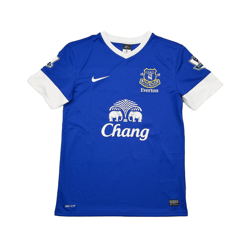 2012/13 EVERTON FELLAINI #26 *MATCH ISSUE + SIGNED* HOME SHIRT (M) NIKE