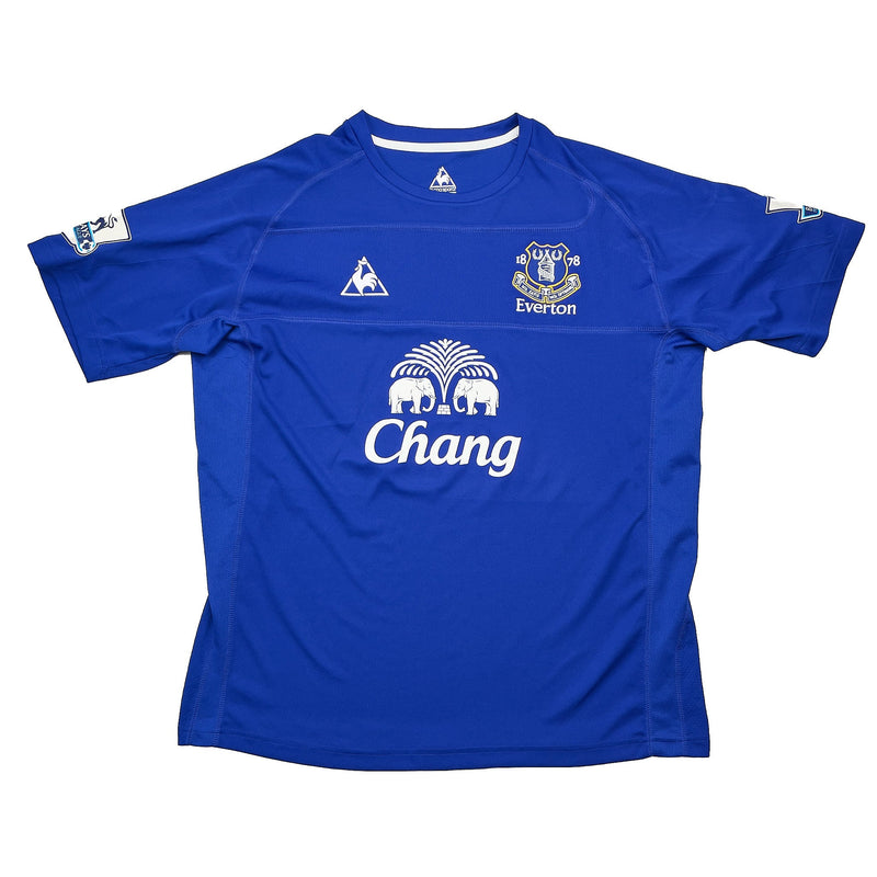 2010/11 EVERTON DISTIN #15 *MATCH ISSUE* HOME SHIRT (XL) LE COQ