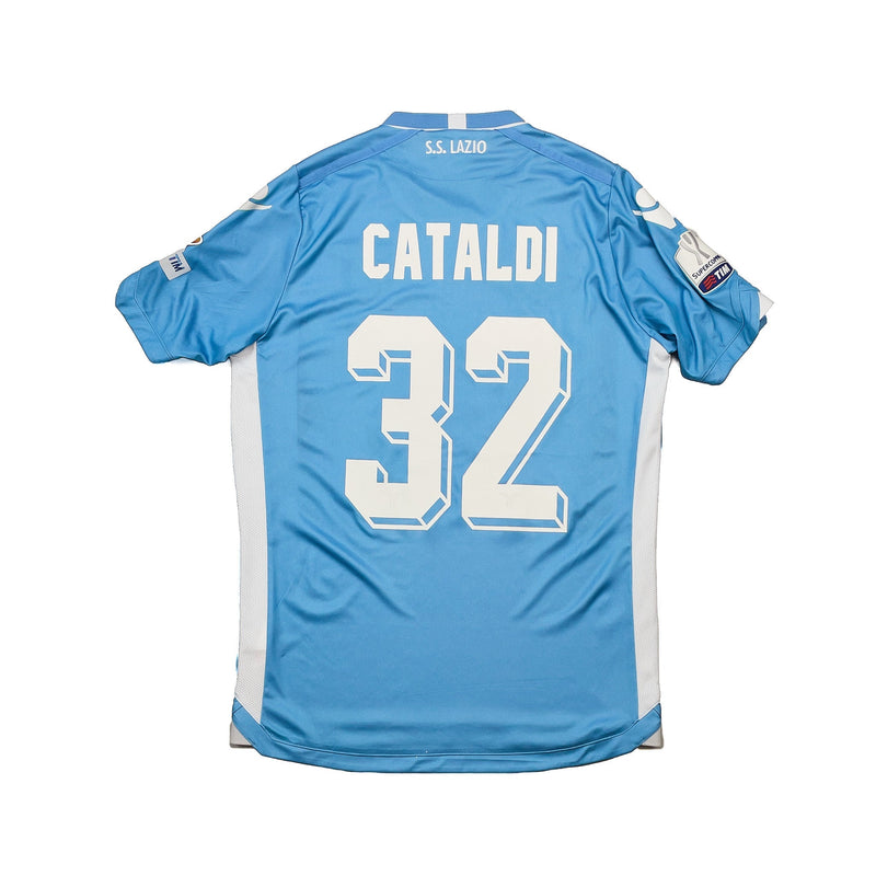 2015/16 LAZIO CATALDI #32 *SUPERCOPPA FINAL MATCH ISSUE* HOME SHIRT (M) MACRON