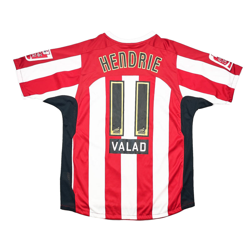 2007/08 SHEFFIELD UNITED HENDRIE #11 *MATCH WORN + SQUAD SIGNED* HOME SHIRT (M) LE COQ SPORTIF