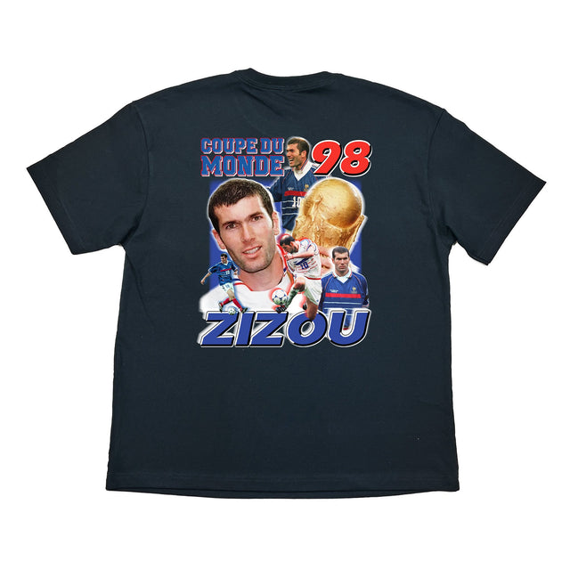 World Cup Zizou 98 Bootleg Tee, Small / France / Black