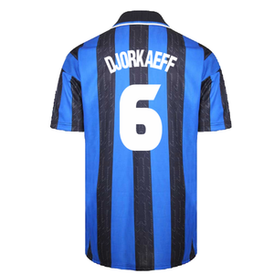 1998 Inter Milan Score Draw Home Shirt (M) (Excellent) (Djorkaeff 6)_1