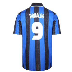 1998 Inter Milan Score Draw Home Shirt (M) (Excellent) (RONALDO 9)_1