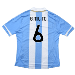 Argentina 2011-2012 Home Shirt (L) (Good) (G.Milito 6)_1