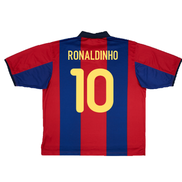 Barcelona 2000-01 Home Shirt (XL) (Very Good) (Ronaldinho 10)_1