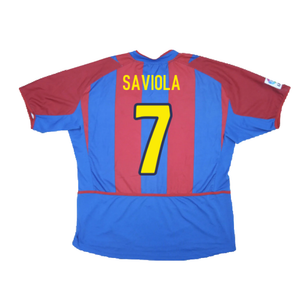 Barcelona 2002-03 Home Shirt (L) (Good) (Saviola 7)_1