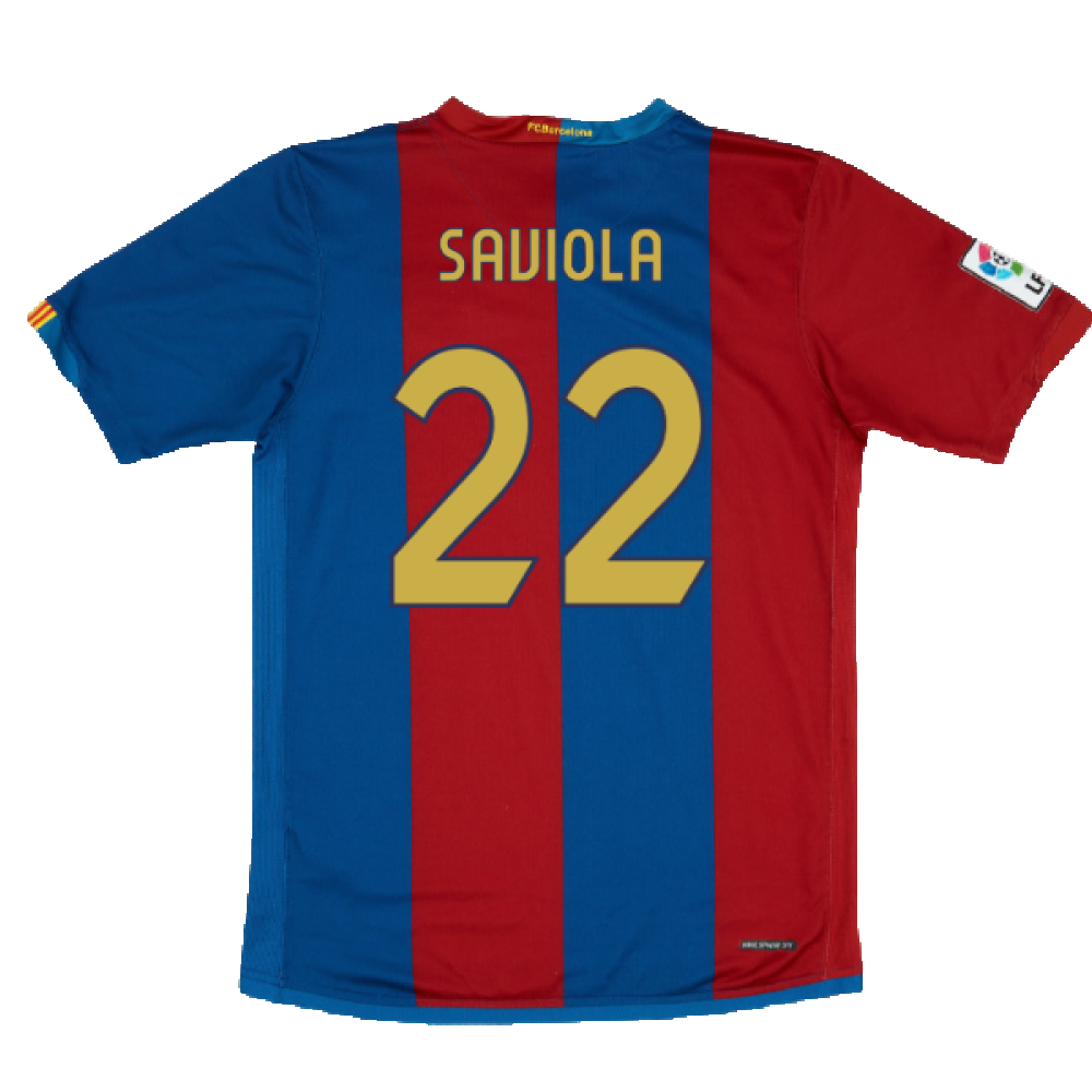 Barcelona 2006 07 Home Shirt Sponsorless Excellent Saviola 22 Classic Football Kit