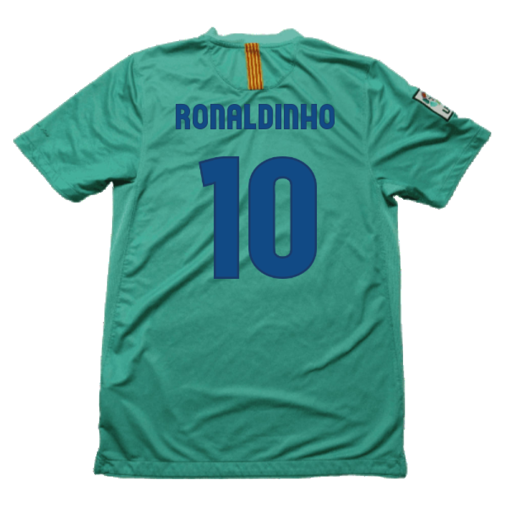 Maillot Vintage 2005/06 Barcelone Extérieur - Ronaldinho 10 (L) Authentique Maillot Vintage 2005/06 Barcelone Extérieur - Ronaldinho 10 (L) Authentique