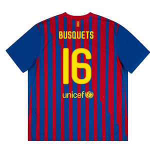 Barcelona 2011-12 Home Shirt (Excellent) (Busquets 16)_1