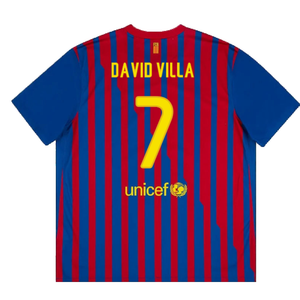 Barcelona 2011-12 Home Shirt (S) (Good) (David Villa 7)_1