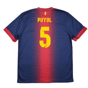 Barcelona 2012-13 Home Shirt (L) (Good) (Puyol 5)_1