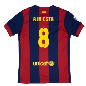 Barcelona 2014-15 home shirt (L) (Mint) (A.Iniesta 8)_1