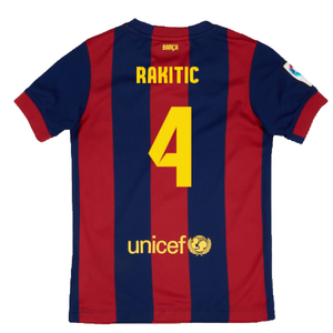 Barcelona 2014-15 Home Shirt (XL Boys) (Very Good) (Rakitic 4)_1