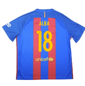 Barcelona 2016-17 Home Shirt (S) (Very Good) (Alba 18)_1