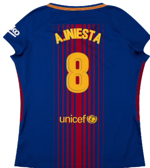 Barcelona 2017-18 Home Shirt (Womens) (M) (Mint) (A.Iniesta 8)_1