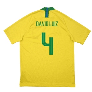 Brazil 2018-19 Home Shirt (Excellent) (David Luiz 4)_1