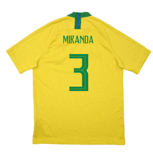 Brazil 2018-19 Home Shirt (Excellent) (Miranda 3)_1