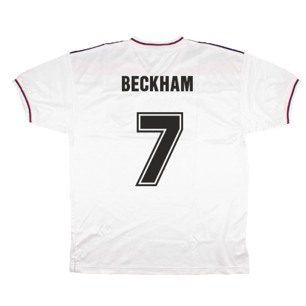 England 1980-82 Score Draw Replica Home Shirt (XL) (Good) (Beckham 7)_1