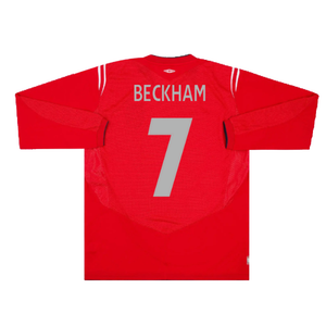 England 2004-06 Away Long Sleeve Shirt (Very Good) (Beckham 7)_1