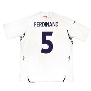 England 2007-09 Home Shirt (L) (Very Good) (FERDINAND 5)_1