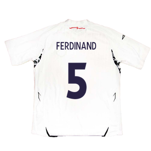 England 2007-2009 Home Shirt (XL) (FERDINAND 5) (Good)_1