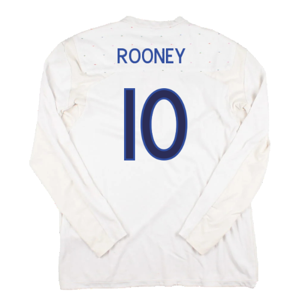 England 2010-12 Long Sleeve Home Shirt (M) (Fair) (ROONEY 10)_1