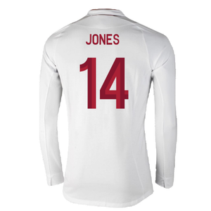 England 2012-13 Long Sleeve Home Shirt (L) (Fair) (Jones 14)_1