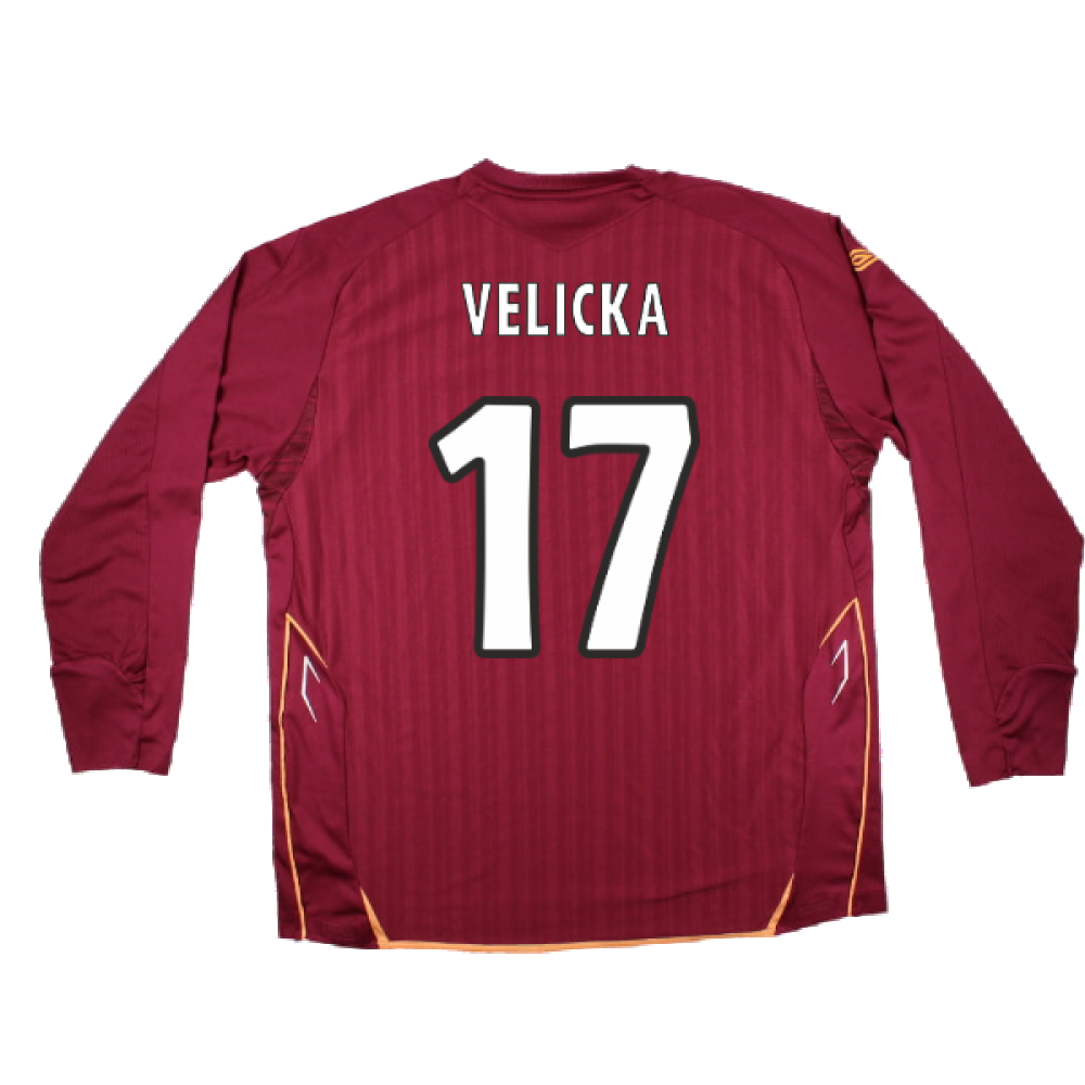 Hearts 2007-08 Long Sleeve Home Shirt (XXL) (Excellent) (Velicka 17)_1