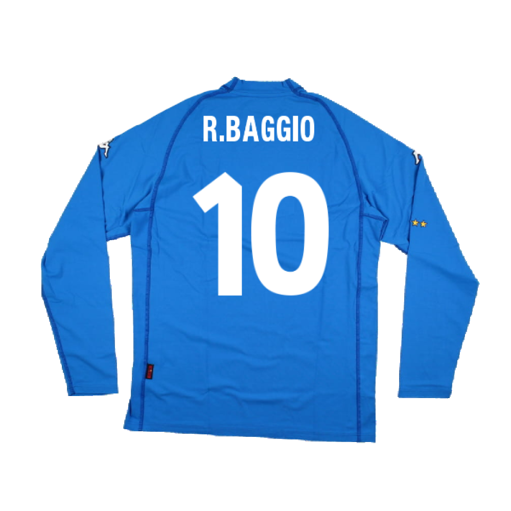 Italy 2000-2002 Home Long Sleeve Shirt (XXL) (Excellent) (R.BAGGIO 10) –  Classic Football Kit