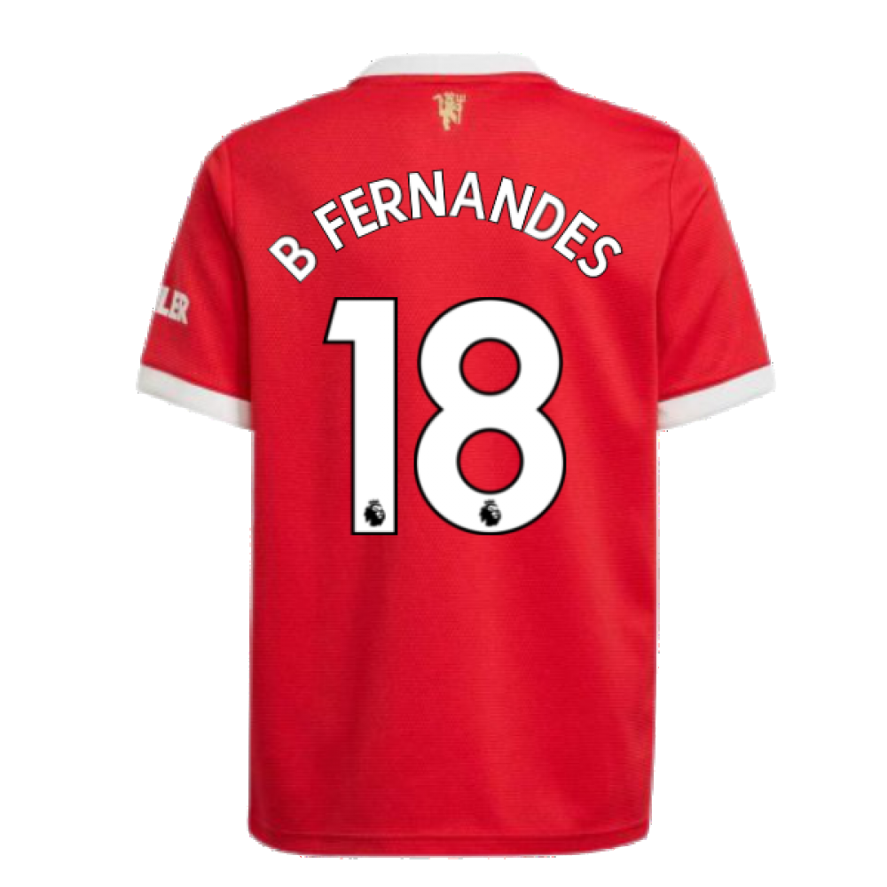 Man Utd 2021-2022 Home Shirt (Kids) (B FERNANDES 18) – Classic Football Kit