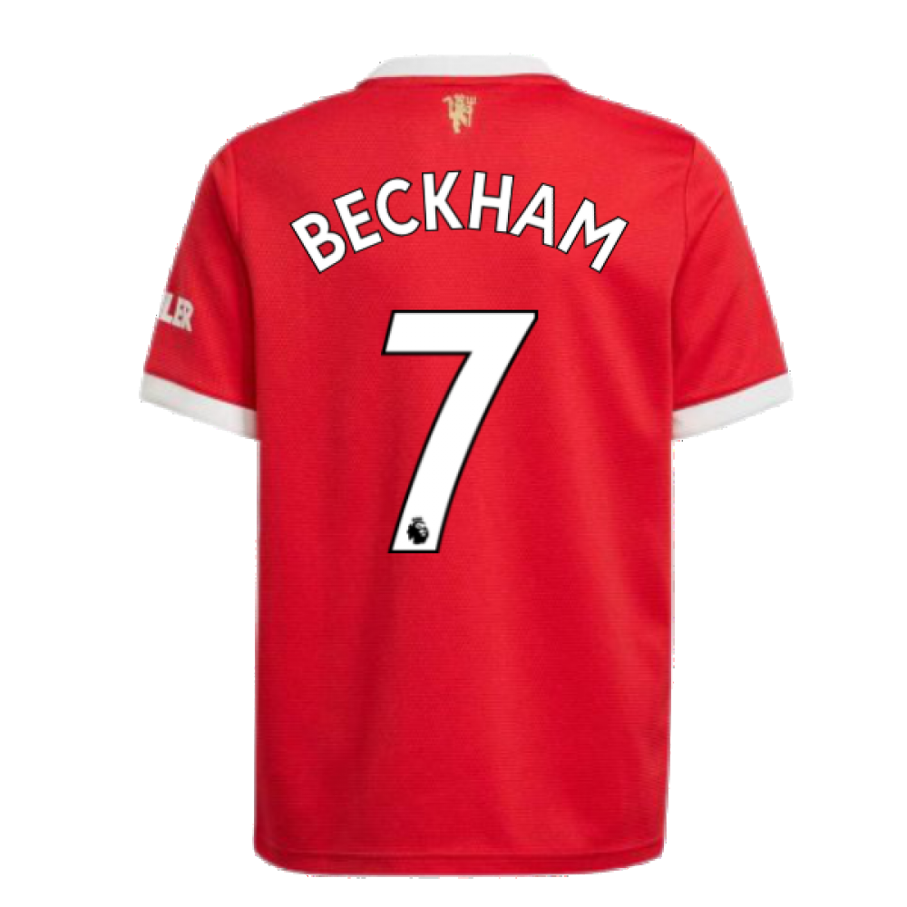 Man Utd 2021 2022 Home Shirt Kids BECKHAM 7 Classic Football Kit